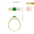 thumbnail image 5 of ANGARA Natural Aeon Vintage Style Emerald and Diamond Three Stone Engagement Ring in 14K Yellow Gold for Women (Size-5mm) | May Birthstone, Anniversary, Jewelry Gift for Women | Natural Emerald Ring, 5 of 10