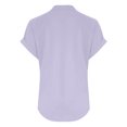 thumbnail image 5 of Inverlee Cotton Linen Short Sleeve Tshirts for Women Summer Casual Notch V Neck Basic Tees Trendy Relax Fit Solid Color Tunic Tops, 5 of 5