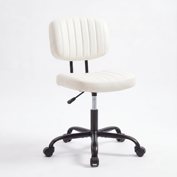 Alvantor Office Chair, Adjustable Height 360° Swivel Rolling Computer Task Chair without Arms, White/Orange/Black