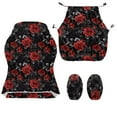 thumbnail image 4 of SCRAWLGOD Rose Spider Web Print Red Black 4 PCS Gaming Chair Covers for Cats Breathable Rotating Gaming Chair Protector Computer Chair Seat Slipcovers with Armrest Covers, 4 of 7