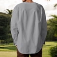 thumbnail image 6 of LIUJUNSHOP European Style Round Neck Long Sleeve Linen Blend Casual Sport Shirt for Men Autumn Winter Solid Color Comfortable Loose Fit Light Gray L, 6 of 9