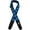 Black with Blue Flowers, variant on Lock-It Straps Jacquard 2" Locking Guitar Strap Blue with Gold Moons