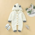 thumbnail image 2 of Fjofpr Baby Girl Clothes 12 Months Newborn Baby Girls Boys Winter Warm Knit Outwear Sweater Hooded Romper Jumpsuit（0-24M）, 2 of 9