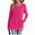 thumbnail image 3 of WXLWZYWL Sweaters for Women Long Sleeve Knit Tops Crewneck Pullover Tunic or Tops to Wear with Leggings, 3 of 5