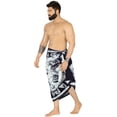 thumbnail image 3 of HAPPY BAY Men's Pareo Standard Beachwear Dashiki Sarong Full Beach Wrap One Size Navy_N926 Summer Vacation Party, 3 of 5