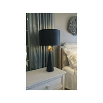 Lucas McKearn Neo Contemporary Metal Table Lamp with Gold Accents in Black