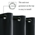 thumbnail image 4 of JIUZHEN Dark Grey Blackout Curtains for Bedroom with Tiebacks - Thermal Insulated Light Blocking Grommet Window Curtains for Living Room, 42 x 84 inches Long, Set of 2 Panels, 4 of 7