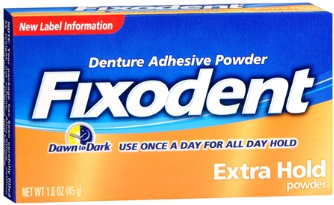 Fixodent Denture Adhesive Powder Extra Hold 1.60 oz (Pack of 2