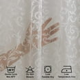 thumbnail image 3 of 3S Brother's Cream Lace Sheers Extra Long Floral Style Curtains Set of 2 Panels Rod Pocket & Back Tab Home Décor Window Custom Made Drapes 10-30 Ft. Long -Made in Turkey Each Panel (100"W x 228"L), 3 of 6