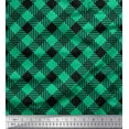 thumbnail image 1 of Soimoi Green Cotton Voile Fabric Diagonal Check Printed Fabric 1 Yard 42 Inch Wide, 1 of 3