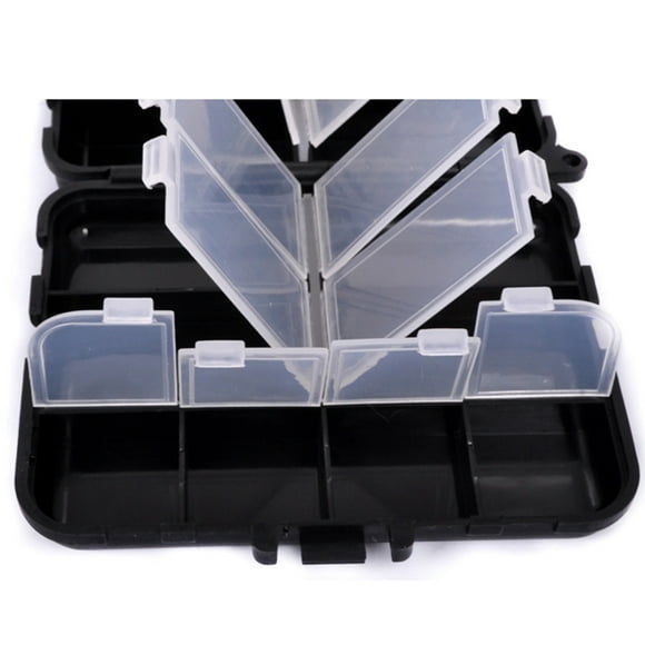 11-Slot Fishing Tackle Box Durable Plastic Storage Case with Adjustable Compartments, Portable Organizer for Hooks & Lures