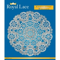 Royal Lace Foil Lace Round Doilies, Silver, 12" - 1 Pkg