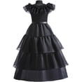 thumbnail image 3 of NWZSM-Vestidos de Carnaval Addams para niña, traje de Cosplay para niño adolescente, Vestidos de noche de fiesta de malla, 5, 10 y 14 años, novedad de 2023, 3 of 5