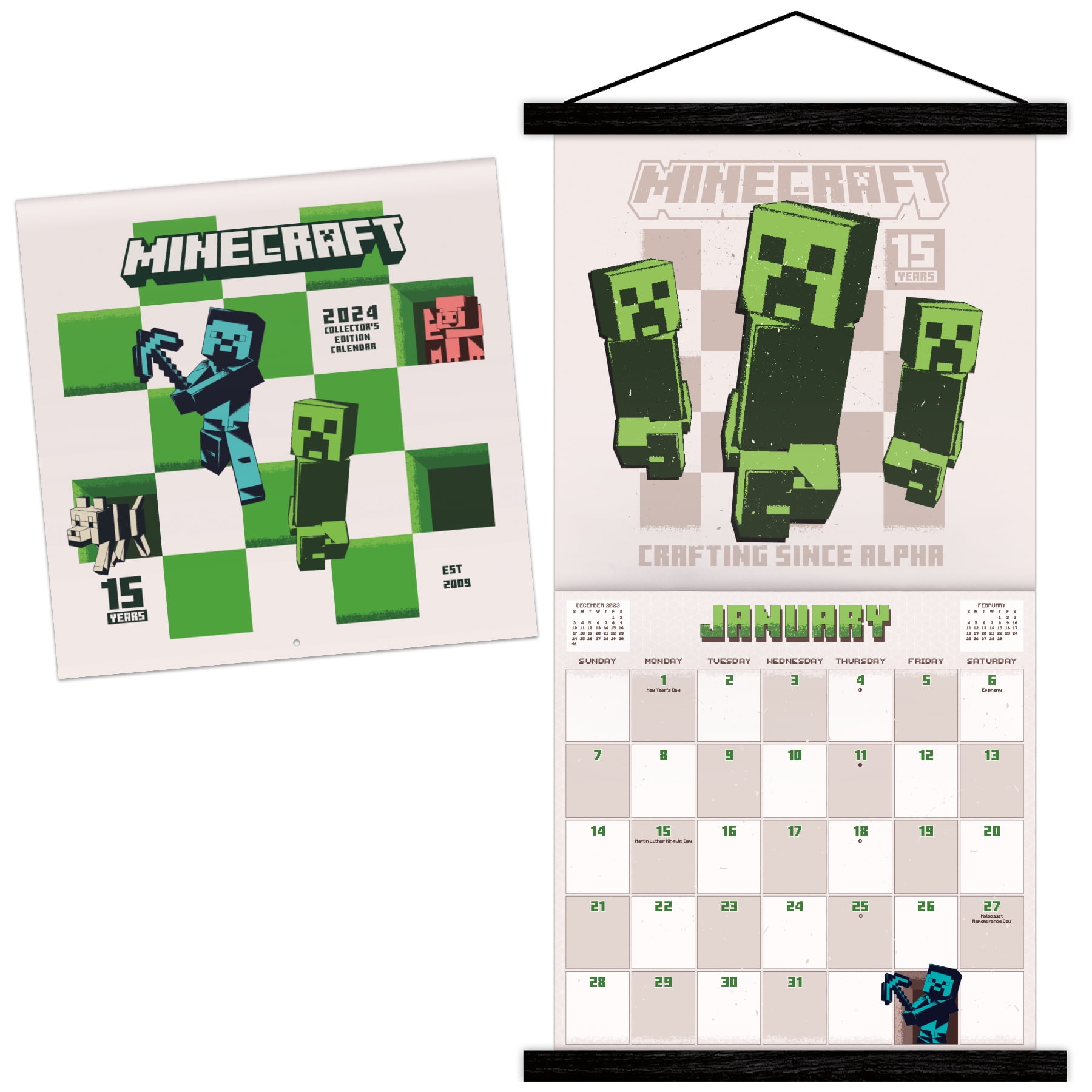 2024 Minecraft - 15 Year Anniversary Collector's Edition Calendar & Push  Pins