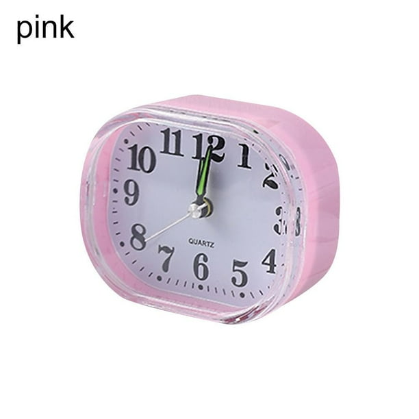 Simple Quartz Battery Operated No Tick Alarm Clock Number Clock Home Decor Bedside Clocks PINK