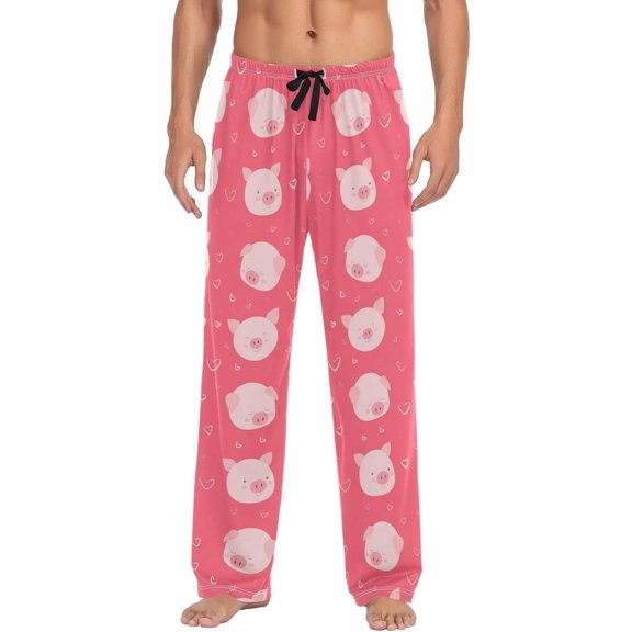 GZHJMY Pig Pajama Pants for Men, Lounge Pants Lightweight Men Pajama Bottoms with Drawstring Pockets, Christmas New Year Birthday Gifts, X-Large