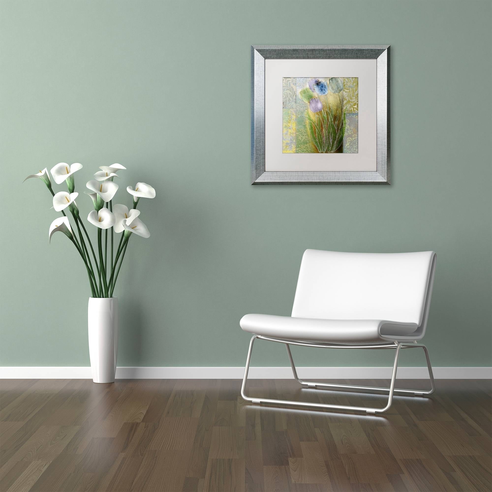 Trademark Fine Art "Emily II" Canvas Art by Color Bakery White Matte, Silver Frame