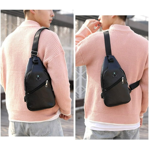 Lishi Sling Bag Crossbody Bags With Usb Charging Port Waterproof Travel Bag Purse Crossbody Shoulder Bag Sling Backpack Brown Brown