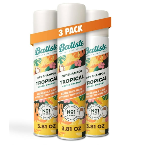 3 Pack Batiste Dry Shampoo Tropical Exotic Coconut 3.81 oz