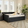 thumbnail image 3 of Baxton Studio Haylie Modern and Contemporary Upholstered Daybed with Trundle Beige Queen, 3 of 5