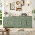thumbnail image 4 of Homfa 42.5'' Kitchen Buffet Sideboard Cabinet, 3 Drawers Farmhouse Coffee Bar Storage Cabinet with Adjustable Shelf, Green, 4 of 7