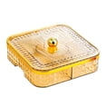 thumbnail image 1 of Bandeja para servir dividida, bandeja para aperitivos con tapa, contenedor de comida para el hogar, caja portátil para aperitivos, dulces, cumpleaños, Amarillo, 1 of 8