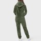 thumbnail image 3 of Gibobby Mono Corto Informal Pijama de manga larga de lana artificial para mujer Casual Color sólido Cremallera Suelto con capucha Mono Pijama Casual Invierno Cálido Rompe Lind(Verdinegro， XL), 3 of 5