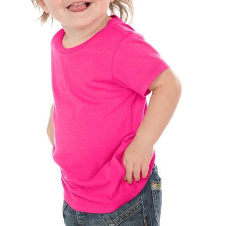 Kavio! Unisex Infants Crew Neck Short Sleeve Tee (Same IJP0493) Hot Pink 6M