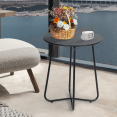 thumbnail image 4 of MoNiBloom Patio Side Table, Indoor Outdoor Steel Round End Table for Yard, Balcony, Garden, Living Room, Bedroom, Black, 4 of 8
