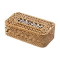 thumbnail image 2 of Tissue Box Cover Napkin Holder Tissue Case Stylish Metal Hollowed Design for Bathroom Dresser Vanity Countertop, 2 of 9
