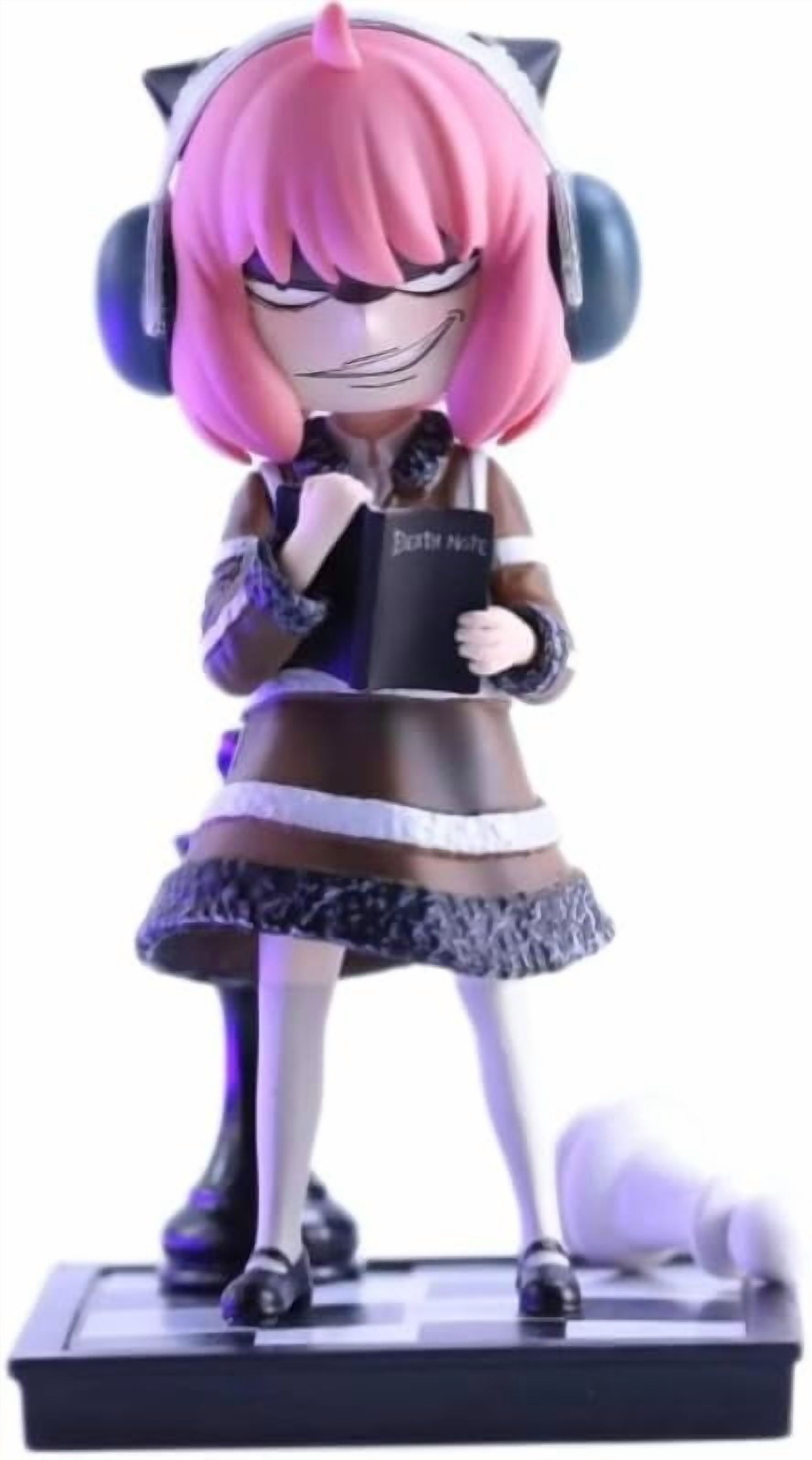 New Anya Forger Figure, Standing Replacement Head Anya Forger Action Figures 18cm/7.1inch PVC Handmade Anime Character Statue Model Decoration Gifts