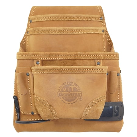 UPC: 0819972022329 | Graintex 10 Pocket Nail & Tool Pouch Top Grain Oil Tanned Leather for Framers  Constructors  Electricians  Plumbers  Handyman