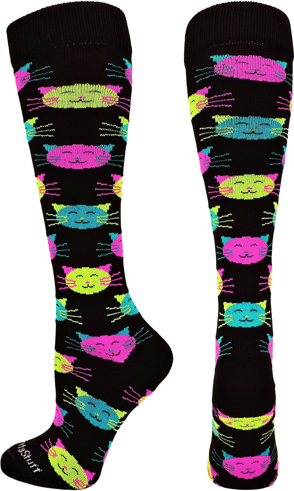MadSportsStuff - Good Kitty Over The Calf Socks (Black ...