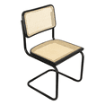 thumbnail image 2 of Breuer Chair Company Marcel Breuer B32 Cesca Cane Cantilever Side Chair w/ Black Steel Frame Black Wood & Natural Cane (Made in Italy) by Furnish Theory, 2 of 16