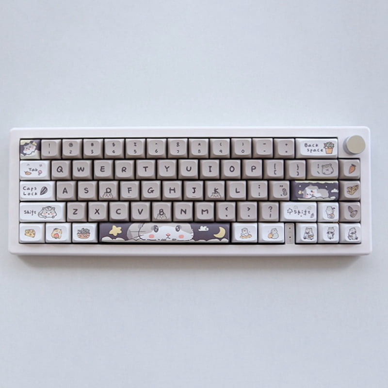 132 Keys Cute Mouse Theme Keycaps XDA Profile Key Caps English for 61/64/68/84/87/96/98/104 Mechanical Keyboard Keycaps