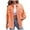 Orange, variant on IROINNID Denim Jacket for Women Long Sleeve Turndown Lapel Color Wash Jean Jacket Solid Color Lightweight Button Down Frayed Hem Outerwear,Purple