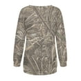 thumbnail image 3 of TQWQT Women's Camo Sweatshirt Maple Leaf Print Oversized Long Sleeve Shirts Fleece Sweatshirts Casual Fall Pullover Tops Beige 5XL-Large, 3 of 5