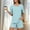 Light Blue, variant on Dianli Everyday Loungewear Summer Pajamas Solid Color Short Sleeve Pajama Set Round Neck Top With Pants Lightweight Breathable Cotton Blend Elastic Waist Women's Home Sleepwear