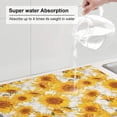 thumbnail image 5 of Sikiie White Marble Pattern Sunflower Dish Drying Mat, Kitchen Counter Mat, Self Drying Mat for Kitchen Counter Dish Drying Pad ,for Dishes, Utensils, Pots and Pans（24" x 18"）, 5 of 7