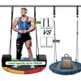 thumbnail image 3 of OLIYNEDY Saucer Swing - 900D Oxford Waterproof Tree Swing for Kids and Adults - with 2 Adjustable PE Ropes and 2 Stainless Steel Carabiners for Outdoor and Indoor Multicolor, 3 of 6