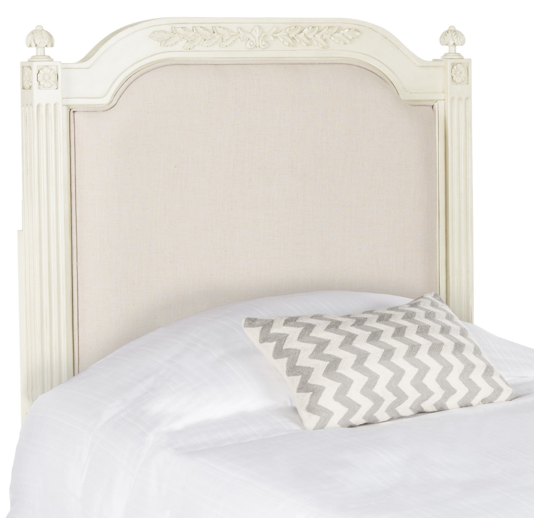 SAFAVIEH Rustic Wood Traditional Upholstered Headboard, Twin, Taupe