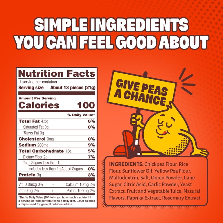 HIPPEAS Chickpea Puffs, Blazin' Hot, Gluten Free, Dairy Free, 3g