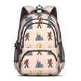 thumbnail image 2 of Bigfoot and Mountain Pink Pattern Backpack for School, Cute School Bag with Adjustable Shoulder Straps and Padded Back, 16.9"x12.6"x5.9", 2 of 4