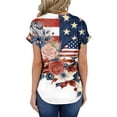 thumbnail image 4 of Iaqnaocc 4th Of July Womens Shirts Short Sleeve Button Up V-Neck Independence Day American Flag Floral Print Tees Retro 2026 Summer July 4th Celebration Tee Shirts Multicolor XL, 4 of 4