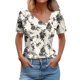 thumbnail image 1 of Camisetas de Manga Corta para las Mujeres a Cuadros Impreso Botón Casual Camiseta, Camisetas de Mujer Casual para Primavera Verano, 1 of 4