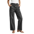 thumbnail image 2 of Miqool Women's Cargo Jeans High Waisted Straight Leg Denim Pants Casual Trendy Baggy Trousers with Pockets, 2 of 9