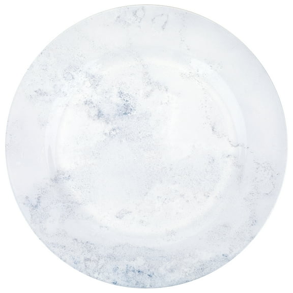 Koyal Wholesale Concrete-Inspired Acrylic Charger Plates for Weddings Birthdays Quinceaneras Bridal Shower, 4-Pack