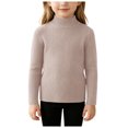 thumbnail image 4 of OJSFQUFP Kids Ribbed Sweater Solid Color Long Sleeve Slim Fit Knit Base Layer Shirts for Boys Girls, 4 of 9