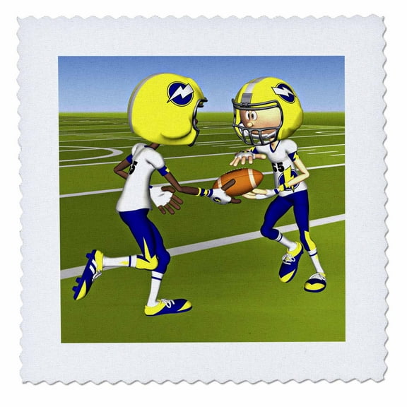 3dRose, Football Sneak, 10x10 inch quilt square