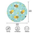 thumbnail image 4 of Round Plate Mat 15.4x15.4 Inchesx4 Placemat Table Mat Kitchen Mat Coffee Mat Fabric Thick, Strong Wear-Resistant, Heat Resistance Lovely Bee, 4 of 7